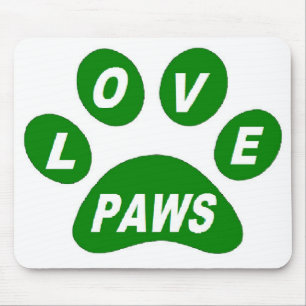 Alfombrilla De Ratón Mousepad Love Paws sobre las patas verdes