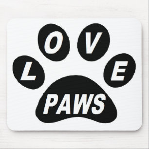 Alfombrilla De Ratón Mousepad Love Paws sobre patas negras