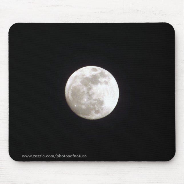 Alfombrilla De Ratón Mousepad - Luna Llena en el cielo nocturno claro (Frente)