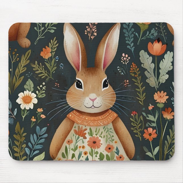 Alfombrilla De Ratón Mousepad Mágico de Bunny Springtime (Frente)