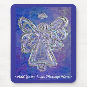 Alfombrilla De Ratón Mousepad malva de ángel con mensaje personalizado