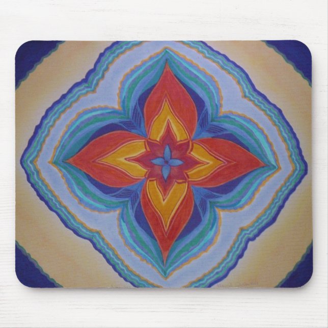 ALFOMBRILLA DE RATÓN MOUSEPAD, MANDALA, FLOR (Frente)