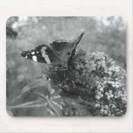 Alfombrilla De Ratón Mousepad - Mariposa almirante en blanco y negro