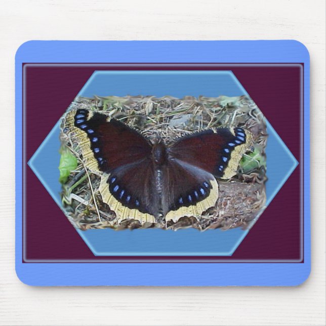 Alfombrilla De Ratón Mousepad, mariposa de ropa de duelo (Frente)