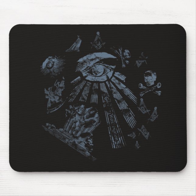 Alfombrilla De Ratón Mousepad Masonic Fantasy Blue (Frente)