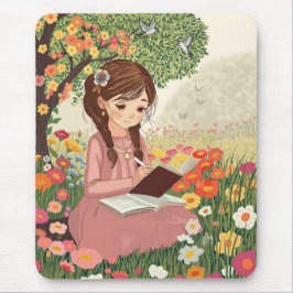 Alfombrilla De Ratón Mousepad Menina no Jardim