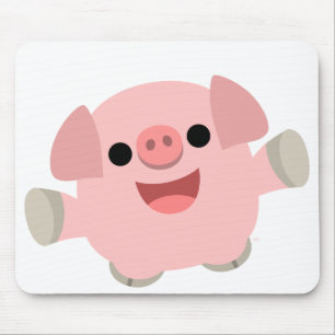 Alfombrilla De Ratón Mousepad mimoso del cerdo del dibujo animado