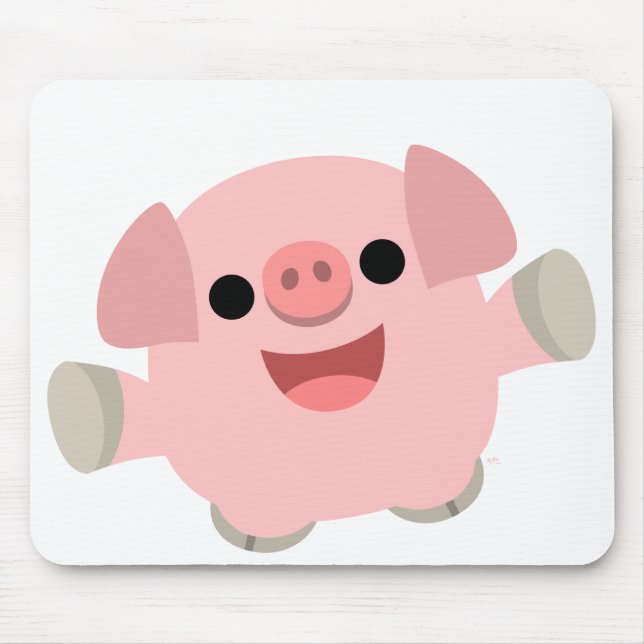 Alfombrilla De Ratón Mousepad mimoso del cerdo del dibujo animado (Frente)