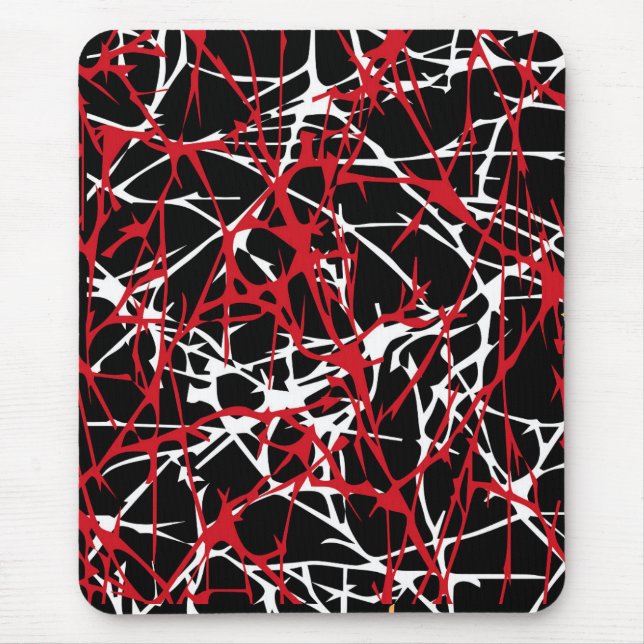 Alfombrilla De Ratón Mousepad moderno, extracto, negro, rojo, blanco (Frente)