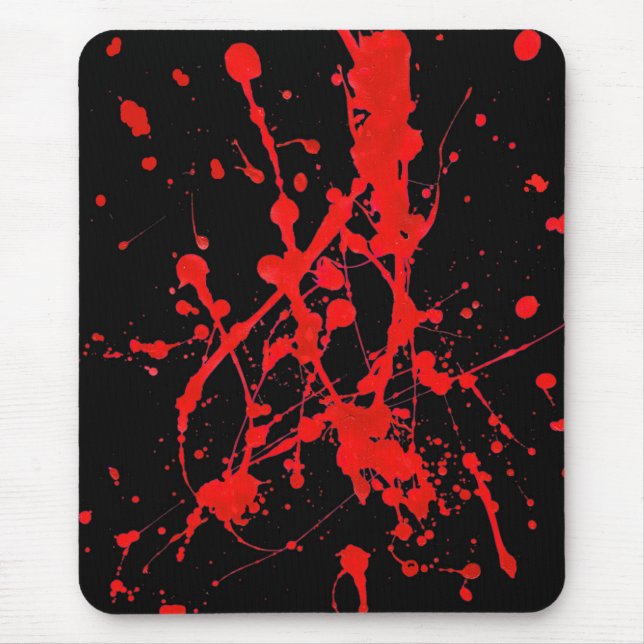 Alfombrilla De Ratón Mousepad moderno, extracto, negro, rojo, rociado (Frente)