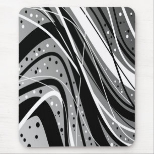 Alfombrilla De Ratón Mousepad moderno, negro, gris, blanco, abstracto