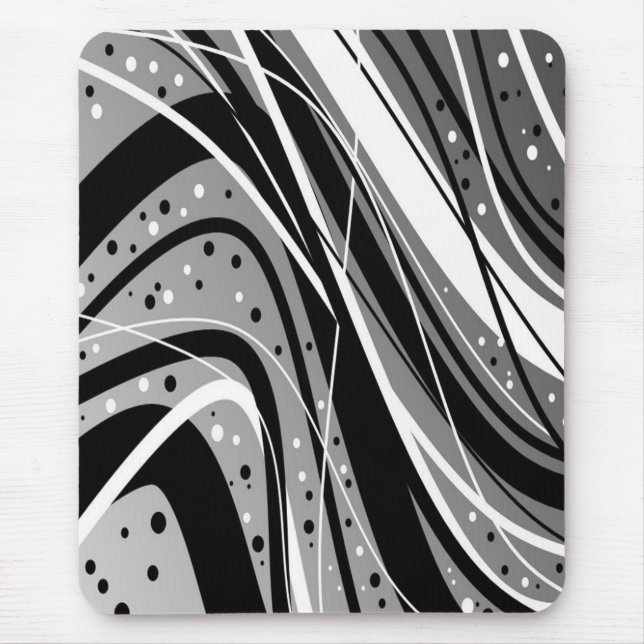 Alfombrilla De Ratón Mousepad moderno, negro, gris, blanco, abstracto (Frente)
