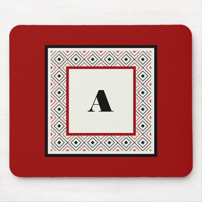 Alfombrilla De Ratón Mousepad moderno Personalizado de blanco y vino ne (Frente)