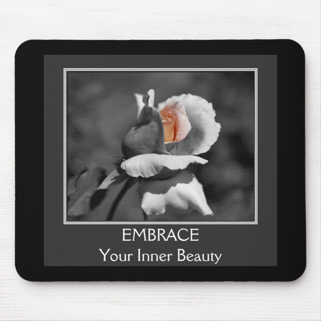 Alfombrilla De Ratón Mousepad Motivacional de Belleza Interior Rosebud (Frente)