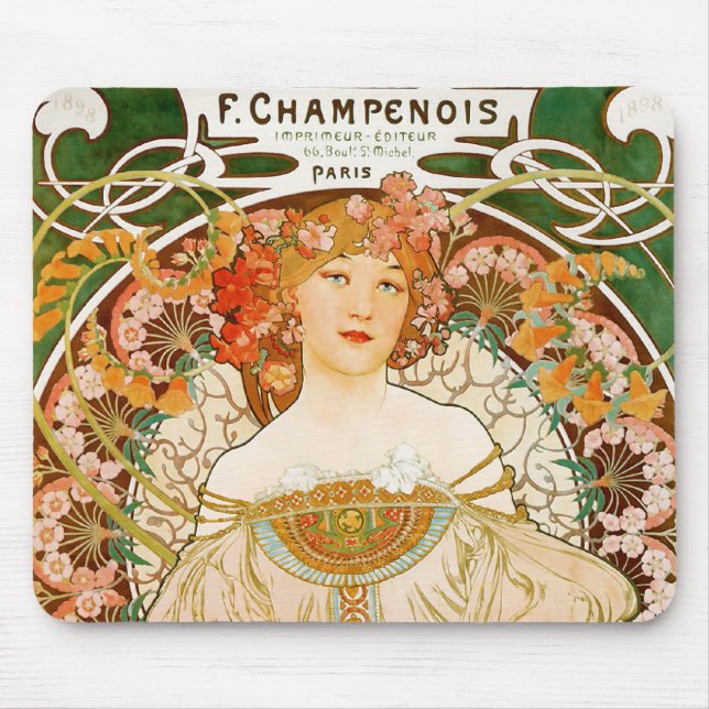 Alfombrilla De Ratón Mousepad: Mucha - Champenois (Frente)