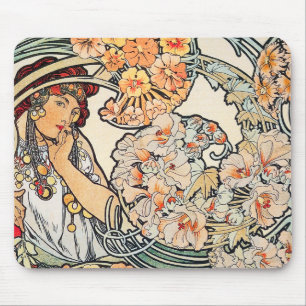 Alfombrilla De Ratón Mousepad: Mucha - lengua de flores