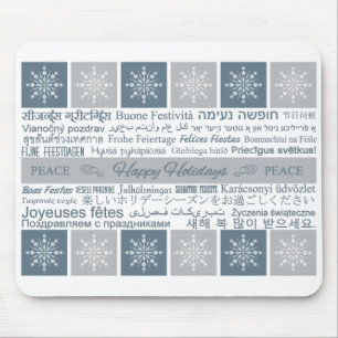 Alfombrilla De Ratón Mousepad multilingüe de Felices Fiestas