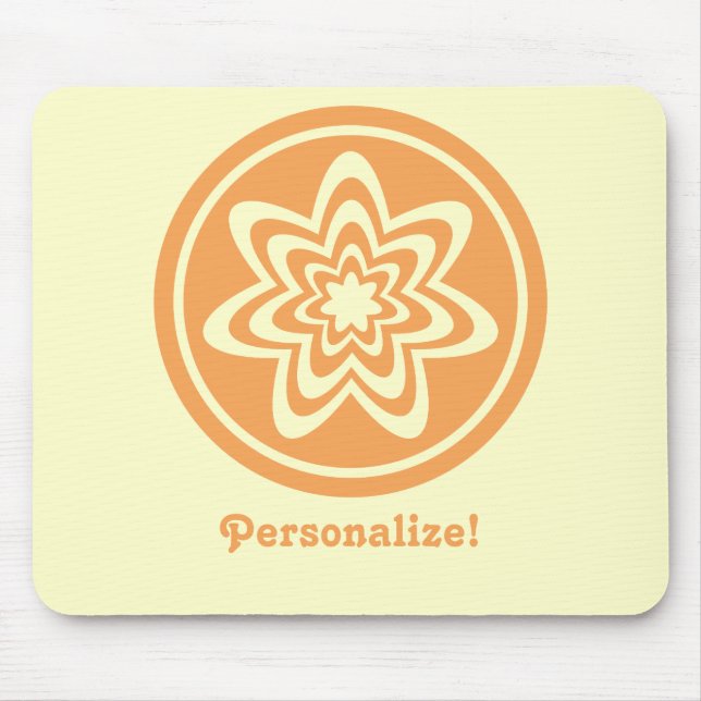 Alfombrilla De Ratón Mousepad, Naranja de la explosión floral (Frente)