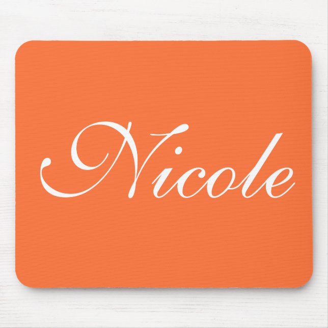 Alfombrilla De Ratón Mousepad naranja, nombre personalizado (Frente)