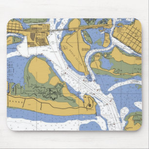 Alfombrilla De Ratón Mousepad náutico de la carta del puerto de