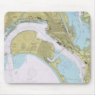 Alfombrilla De Ratón Mousepad náutico de la carta del puerto de San