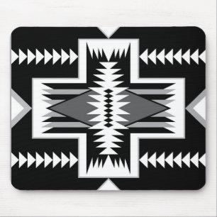 Alfombrilla De Ratón Mousepad Navajo negro y gris