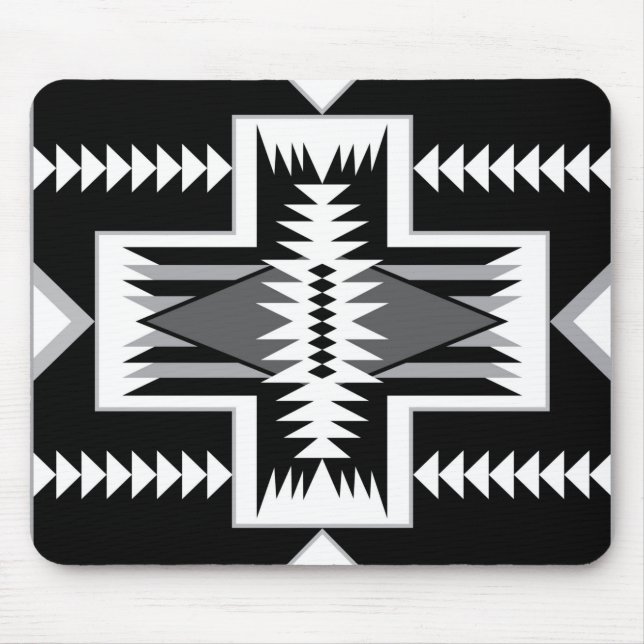 Alfombrilla De Ratón Mousepad Navajo negro y gris (Frente)