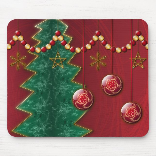 Alfombrilla De Ratón Mousepad, Navidades de la celebración fractal (Frente)