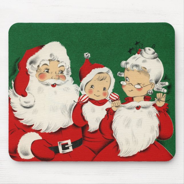 Alfombrilla De Ratón Mousepad, Navidades de la familia Santa (Frente)