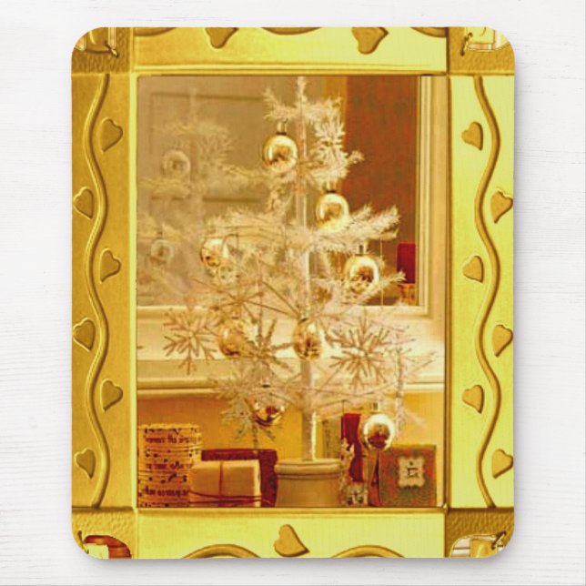 Alfombrilla De Ratón Mousepad, Navidades dorados (Frente)