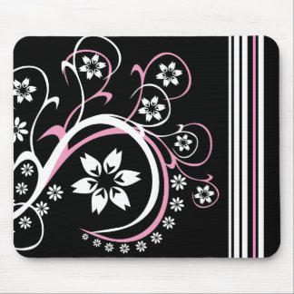 Alfombrilla De Ratón Mousepad Negro, Blanco Y Rosa