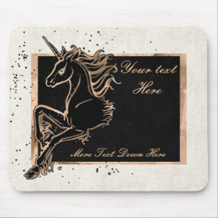 Alfombrilla De Ratón Mousepad negro de unicornio