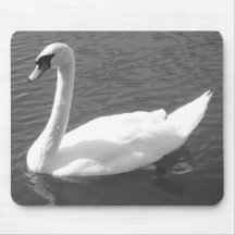 Mousepad o Mousemat - Swan en blanco y negro