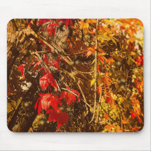 Alfombrilla De Ratón Mousepad Otumn Red Yellow Vines