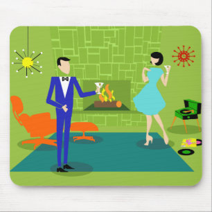 Alfombrilla De Ratón Mousepad Pareja Moderna del Siglo Medio