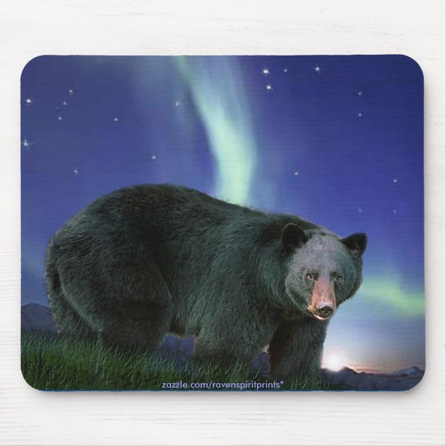 Alfombrilla De Ratón Mousepad, partidario del arte del oso negro para l (Frente)