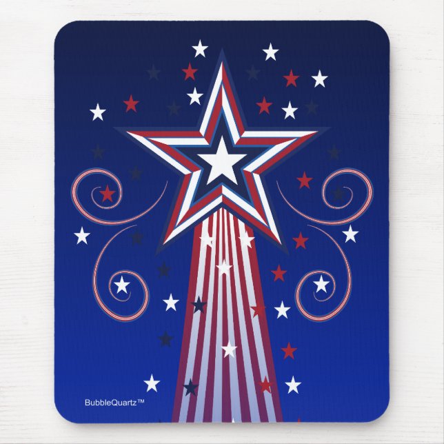 Alfombrilla De Ratón Mousepad patriótico de las estrellas (Frente)