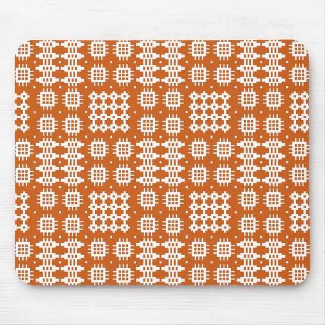 Alfombrilla De Ratón Mousepad: Patrón de tapiz galés, rojo ladrillo, bl (Frente)