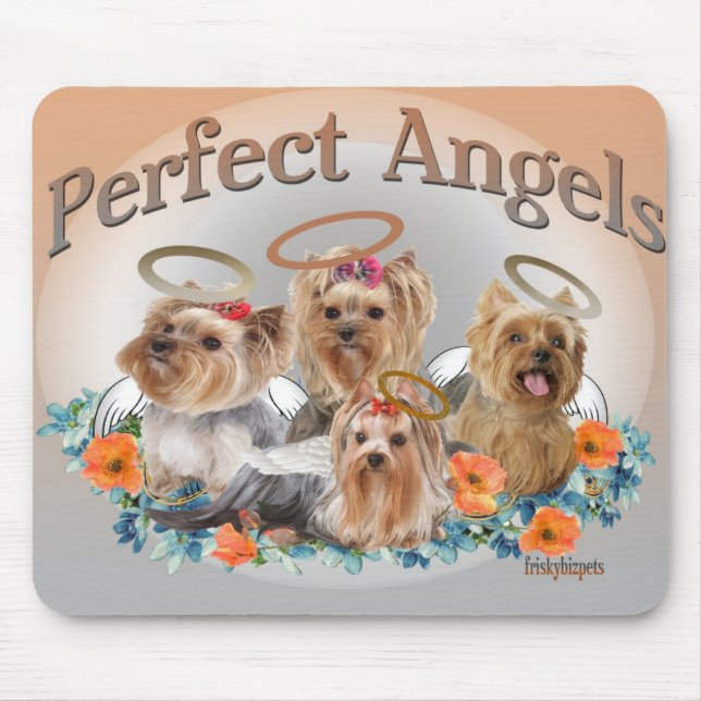 Alfombrilla De Ratón Mousepad perfecto de 4 ángeles de Yorkie (Frente)