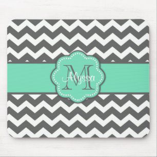 Alfombrilla De Ratón Mousepad personalizado Chevron gris y verde