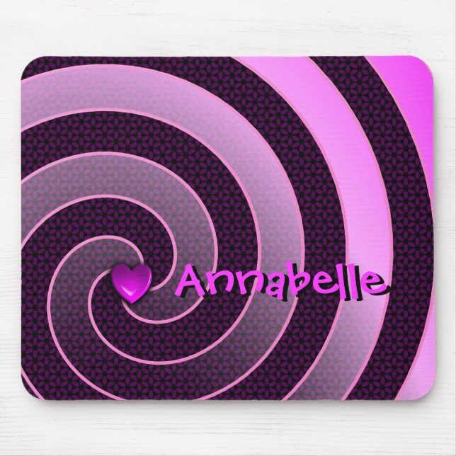 Alfombrilla De Ratón Mousepad personalizado con espiral floral púrpura  (Frente)
