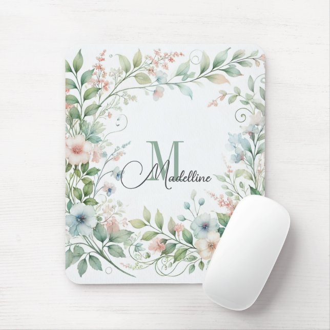 Alfombrilla De Ratón Mousepad personalizado con flores silvestres | Ini (Con ratón)