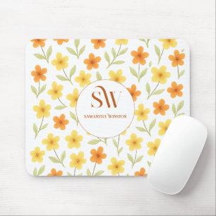 Alfombrilla De Ratón Mousepad personalizado con Naranja   Flora amarill