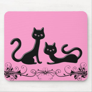 Alfombrilla De Ratón Mousepad Personalizado de gatitos negros