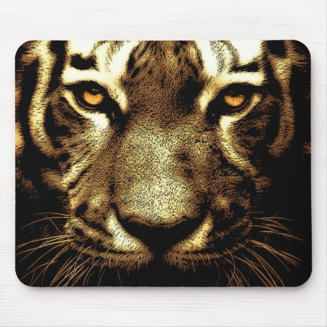 Alfombrilla De Ratón Mousepad Personalizado de los ojos de tigre (Frente)