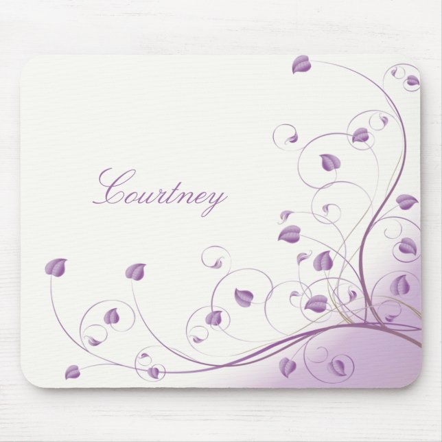 Alfombrilla De Ratón Mousepad personalizado de morado floral (Frente)