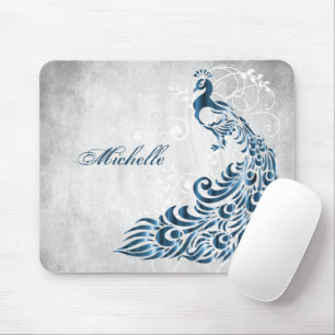 Alfombrilla De Ratón Mousepad personalizado de pavo real azul