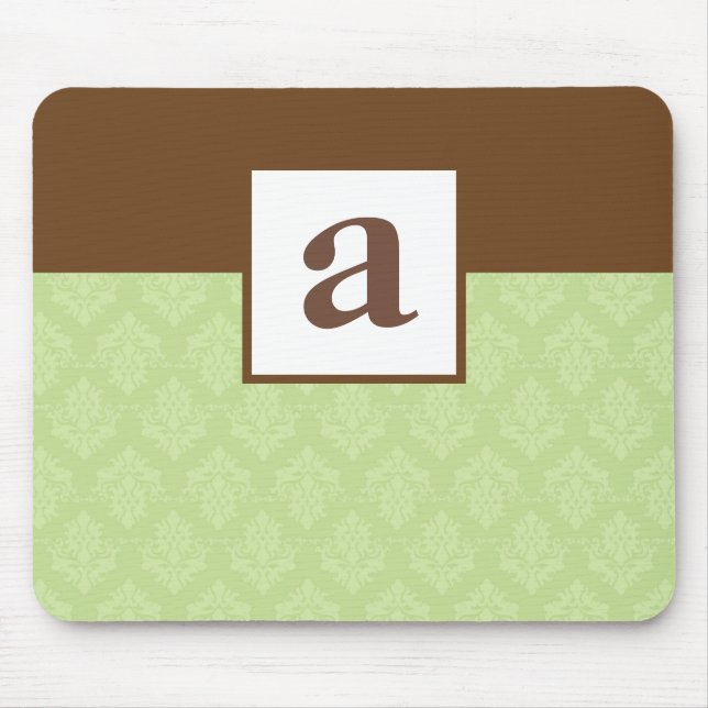 Alfombrilla De Ratón Mousepad, Personalizado del patrón Monograma y Dam (Frente)