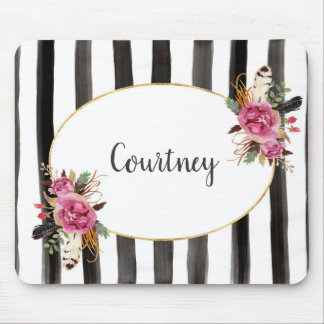 Alfombrilla De Ratón Mousepad personalizado floral de la acuarela
