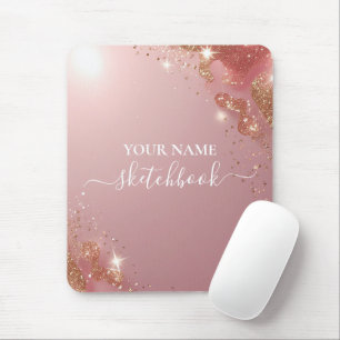 Alfombrilla De Ratón Mousepad personalizado Rosa Purpurina de oro - Su 